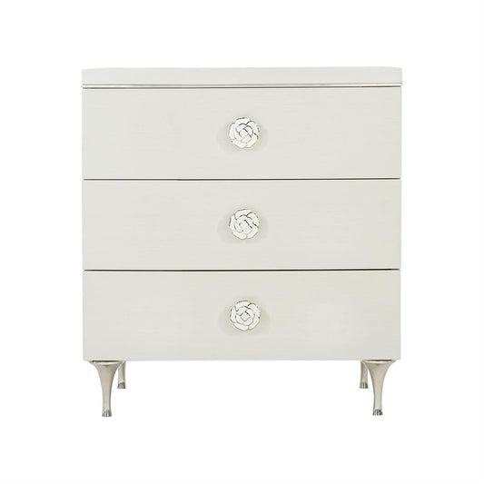 Silo, Three Drawer Eggshell Finish, Floral Handel, Nightstand