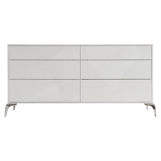 Toya, Six Drawer, White, Dresser