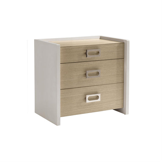 Dulum, Three Drawer Faux Stone Nightstand