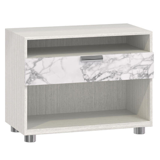 Tratum, Marble,  One Drawer Nightstand
