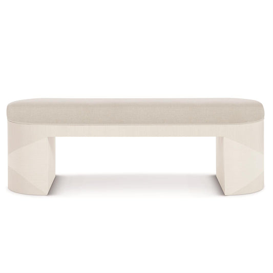 Aniom, Linear White Upholstered  Bench