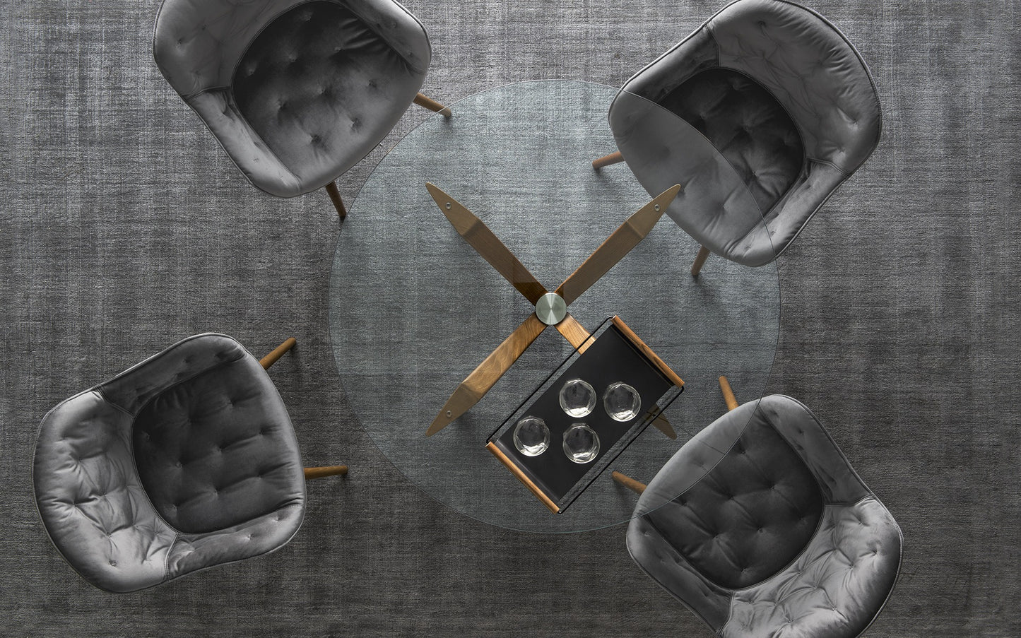 Tokyo, Wooden Base, Glass Top