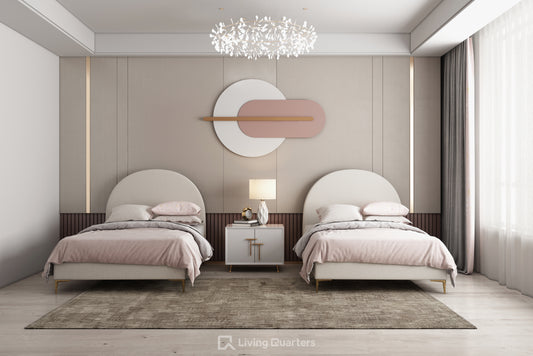 Rubi, Custom Upholstered Platform Bed with Arched Back