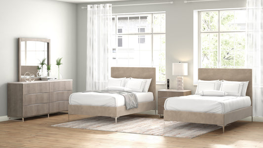 Liberty, Square Upholstered Bed, High headboard,  #32