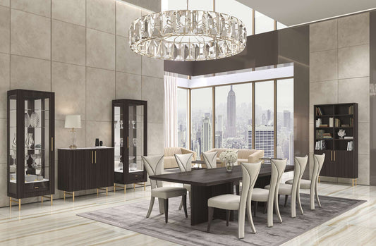 Pamela 7' Italian, EXTENDABLE Dining Table 44"X84/123"