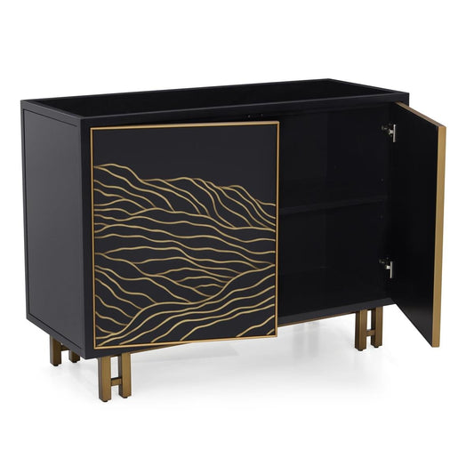 Black & Gold Two-Door Cabinet