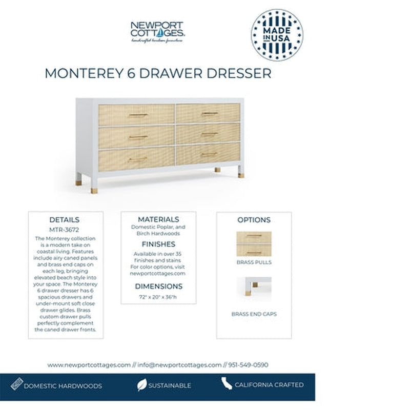 Monterey 6 Drawer Dresser