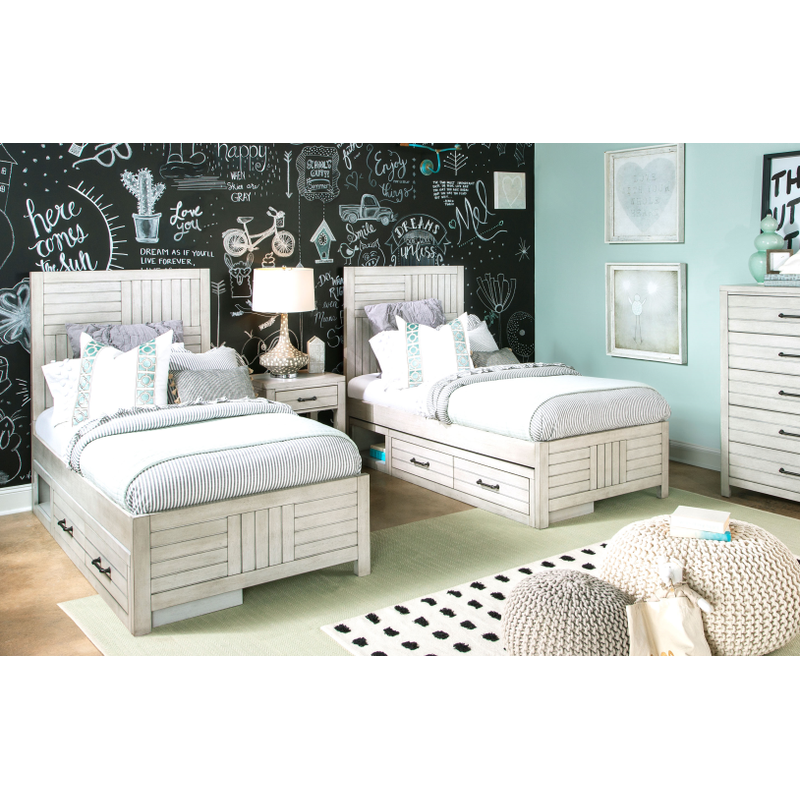 Woody, Grey Panel Bed, Twin Size
