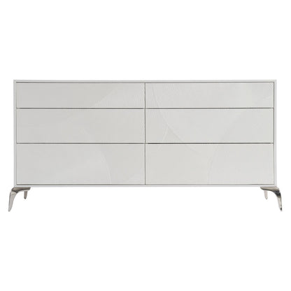 Toya, Six Drawer, White, Dresser