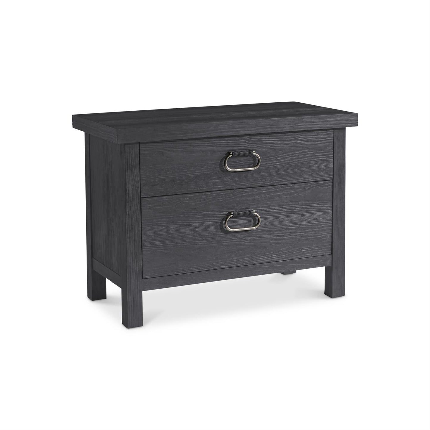 Rianon Two Drawers Flat Cut Nightstand