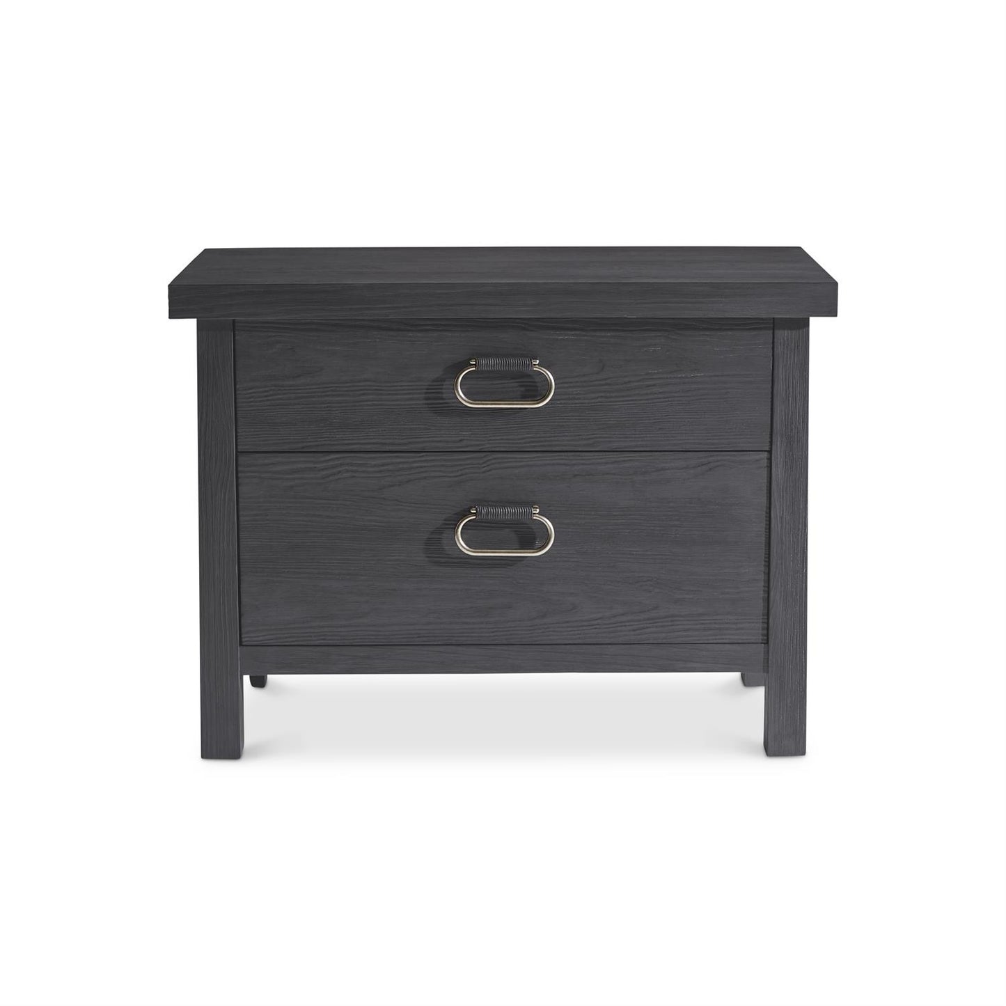 Rianon Two Drawers Flat Cut Nightstand