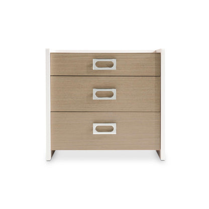 Dulum, Three Drawer Faux Stone Nightstand