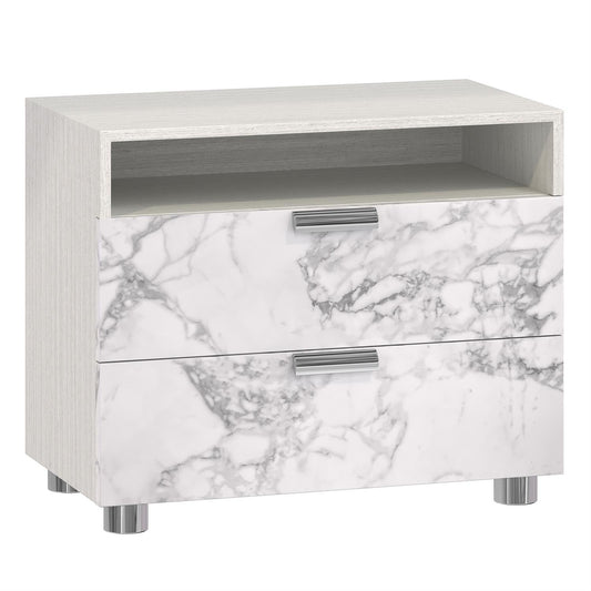 Tratum, Marble.  Two Drawer Nightstand