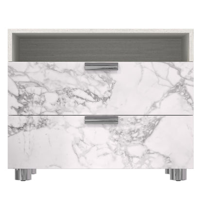 Tratum, Marble.  Two Drawer Nightstand