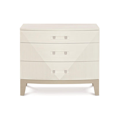 Aniom, Linear White, Large, Three drawers, Nightstand
