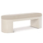 Aniom, Linear White Upholstered  Bench