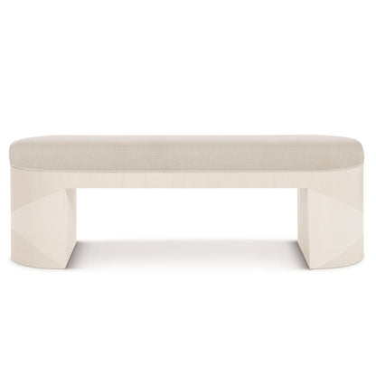 Aniom, Linear White Upholstered  Bench