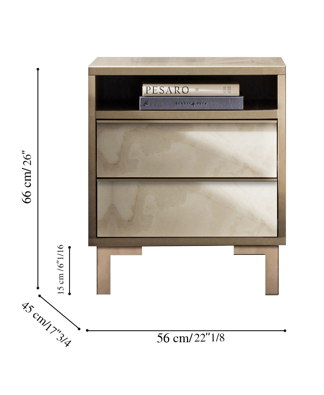 Luxe, Onyx Veneer, Nightstand