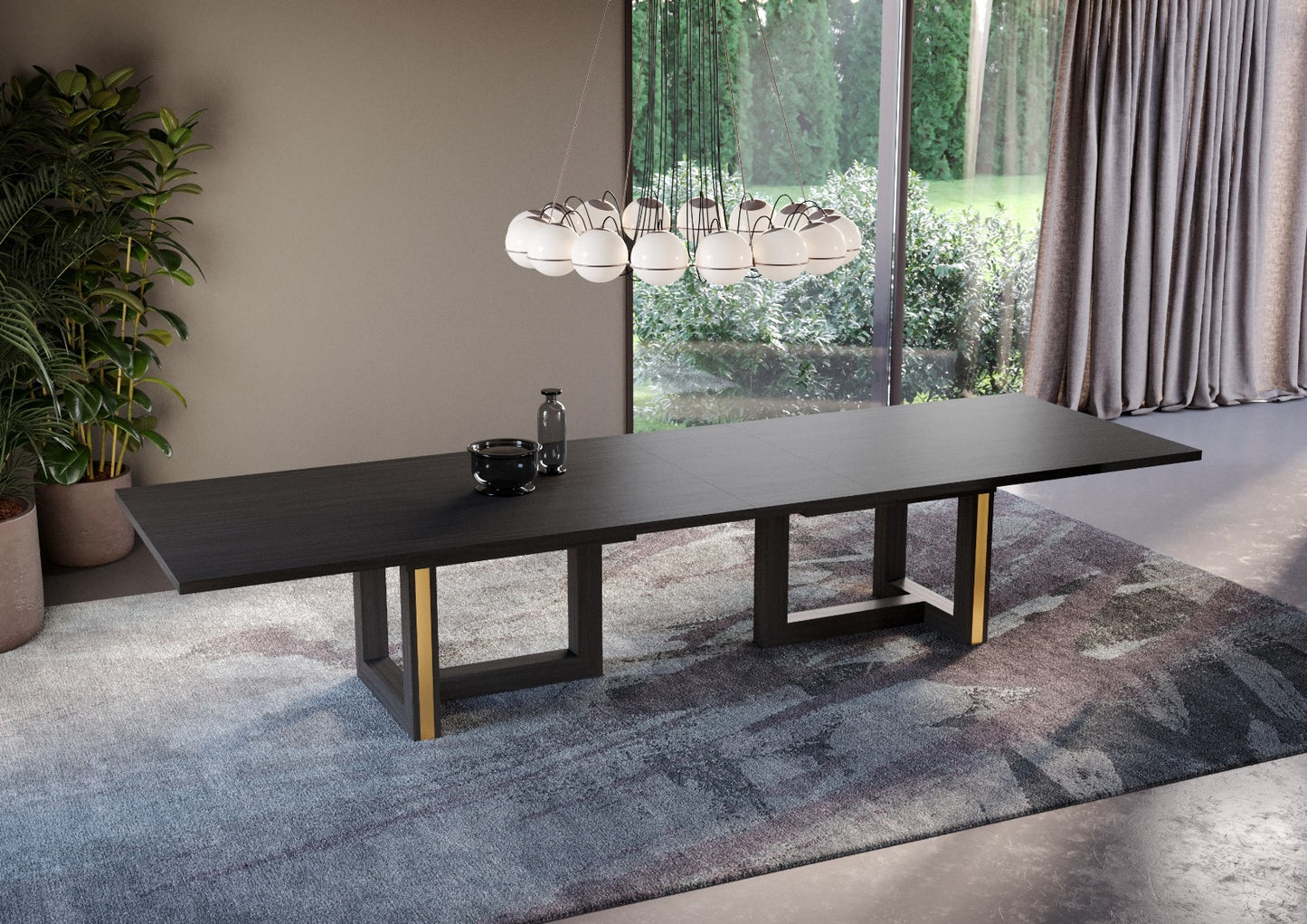 Lake, Elegant, 10 ft to 13 ft Extendable Dining Room Table