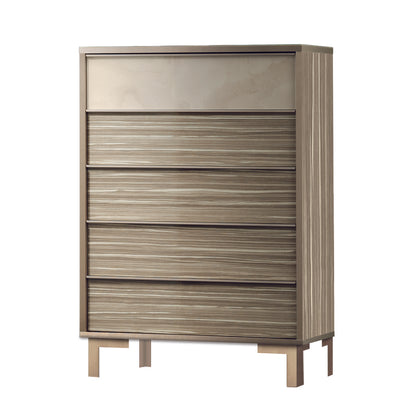 Lux, Onyx Veneer, 5 Drawer, Tall Chest