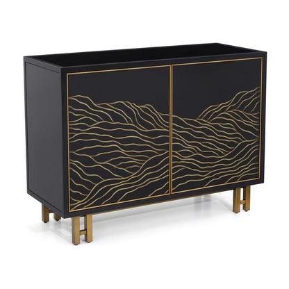 Black & Gold Two-Door Cabinet