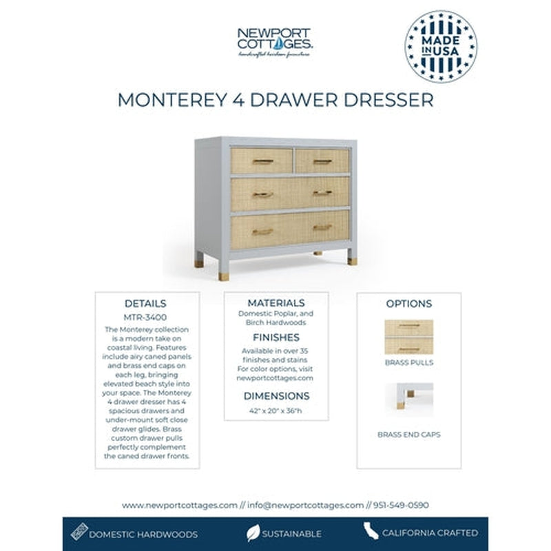 Monterey 4 Drawer Dresser