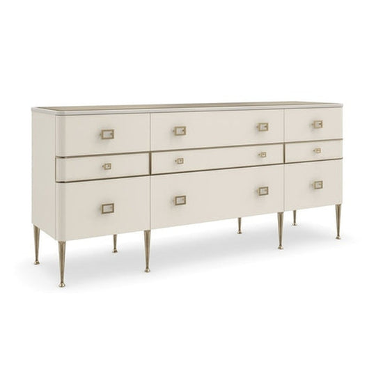 Show Call Nine Drawer Dresser With Glass Surface