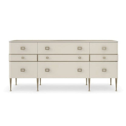 Show Call Nine Drawer Dresser With Glass Surface