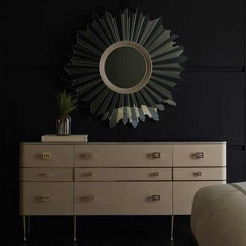 Show Call Nine Drawer Dresser With Glass Surface Living Quarters Show Call Nine Drawer Dresser With Glass Surface Living Quarters